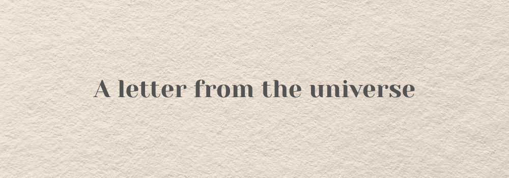 A letter from the universe cover